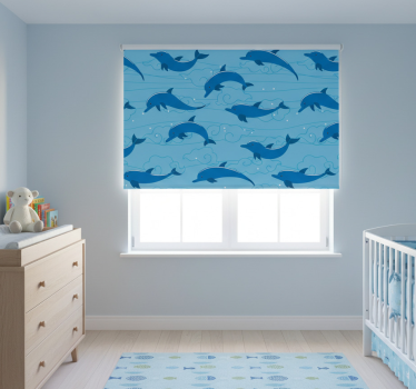 Childrens blind sky with clouds and dolphins - TenStickers