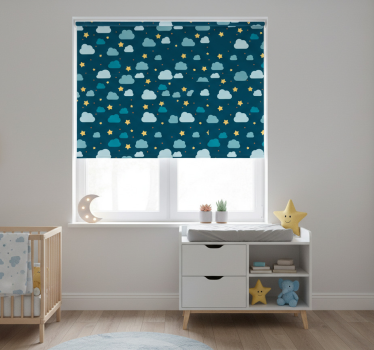 Children's blind starry night with clouds - TenStickers