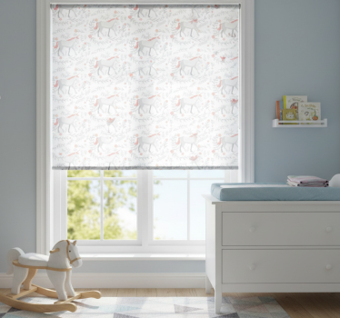 Childrens blind unicorn pattern with leaves - TenStickers