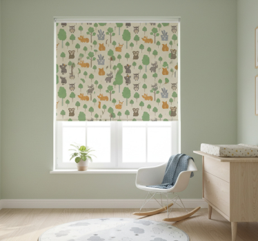 Childrens blind with adorable animals and trees - TenStickers