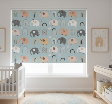 Childrens blind with adorable elephants - TenStickers
