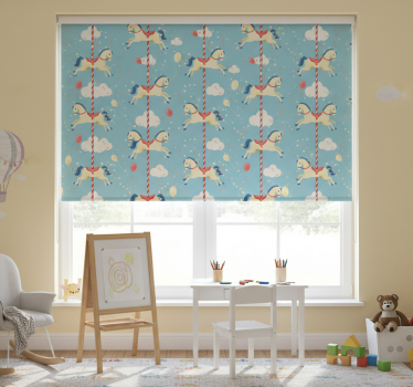 Childrens blind with amusement park horse ride pattern - TenStickers