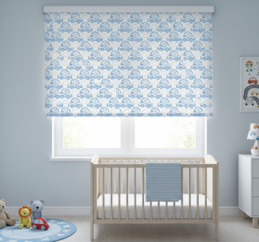 Childrens blind with blue car lines - TenStickers