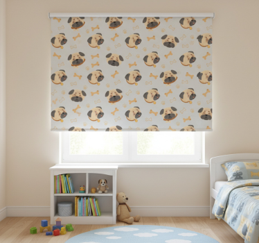 Childrens blind with british bulldog puppies pattern - TenStickers