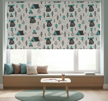 Childrens blind with camping nature design - TenStickers