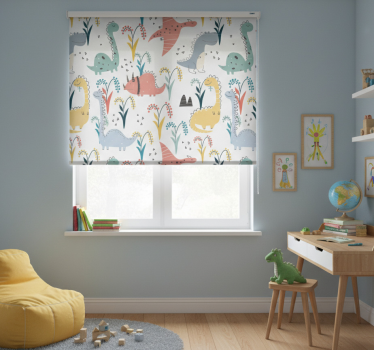 Childrens blind featuring dinosaurs and trees - TenStickers