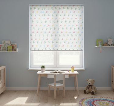Childrens blind with colourful tulip flower pattern - TenStickers