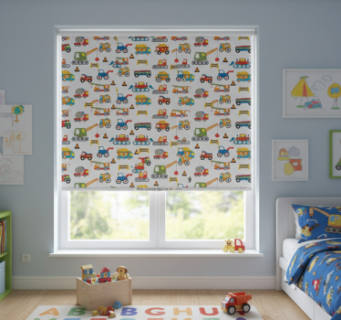 Childrens blind with cute digger design at work - TenStickers