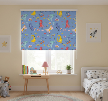 Childrens blind with cute skater dinosaurs design - TenStickers