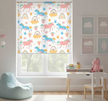 Children's blind with colorful unicorns and rainbows - TenStickers