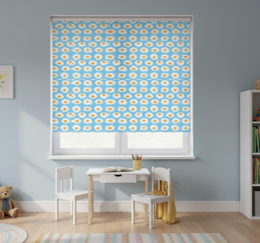 Childrens blind with daisy pattern on light blue - TenStickers