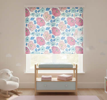 Childrens blind with delicate pink and blue flowers - TenStickers