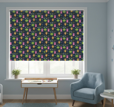 Childrens blind with funny colorful aliens design - TenStickers