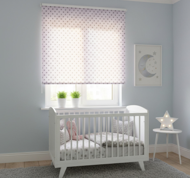 Childrens blind with gray stars on pink background - TenStickers