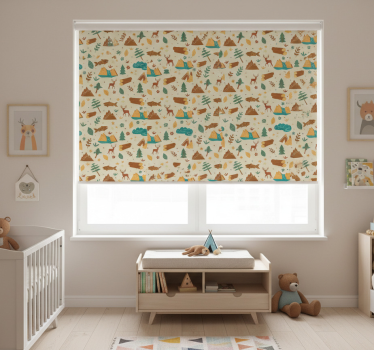 Childrens blind with hand-drawn camping designs - TenStickers