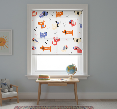 Childrens blind with illustrated dogs design - TenStickers