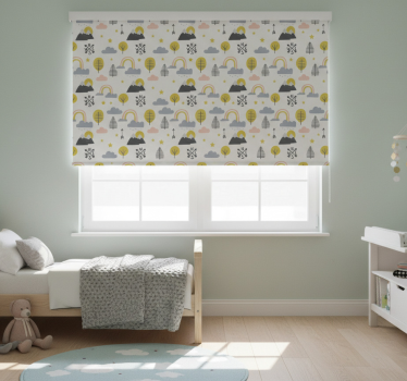 Childrens blind with minimalistic trees and rainbows - TenStickers