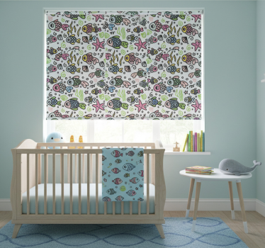 Childrens blind with multicolor fish pattern - TenStickers