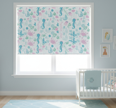 Childrens blind with pastel sea animals and plants - TenStickers