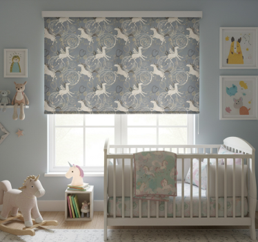Childrens blind with jumping unicorns design - TenStickers
