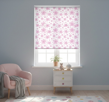 Childrens blind with pink cute little flowers - TenStickers