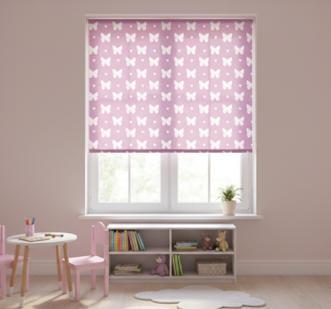 Childrens blind with pink flying butterfly pattern - TenStickers