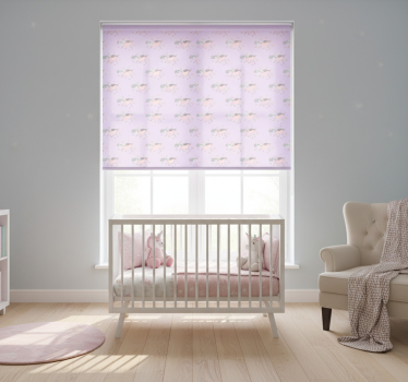 Childrens blind with pink pastel unicorn pattern - TenStickers