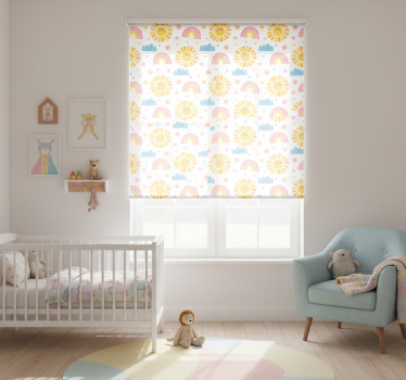 Childrens blind with rainbow, suns and clouds design - TenStickers
