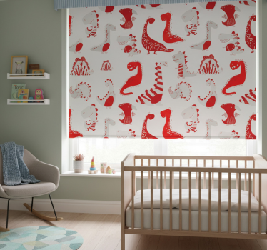 Childrens blind with red dinosaur sketches - TenStickers