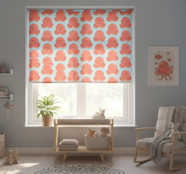 Childrens blind with red octopus pattern - TenStickers