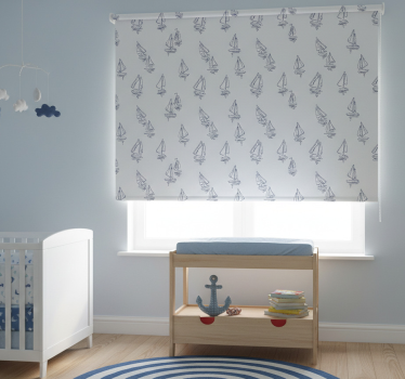 Childrens blind with sketch sailboat pattern - TenStickers