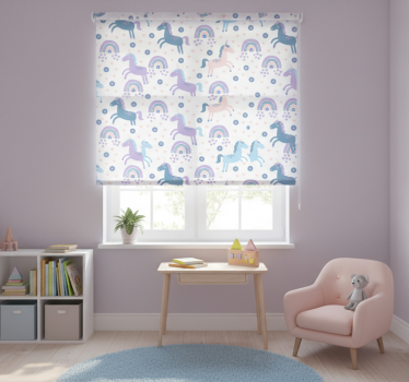 Childrens blind with sweet pastel unicorn pattern - TenStickers