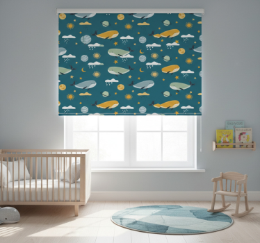Childrens blind with trendy whale pattern - TenStickers