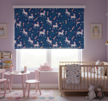 Childrens blind with unicorn pattern and feathers - TenStickers