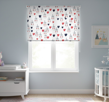 Childrens blind with unicorn pattern and hearts - TenStickers