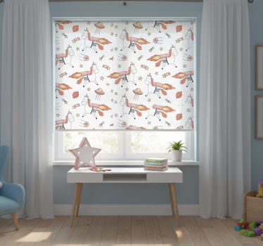 Childrens blind with unicorn pattern and space symbols - TenStickers