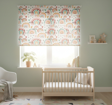 Childrens blind with watercolor minimalistic rainbows - TenStickers