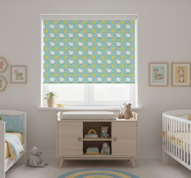 Childrens blind with white chick on blue background - TenStickers