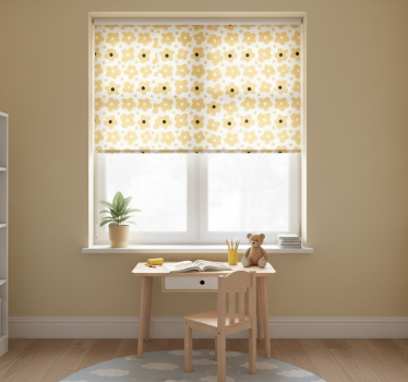 Childrens blind with yellow abstract flower pattern - TenStickers