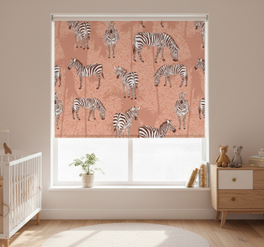 Childrens blind zebra and brown palm trees - TenStickers