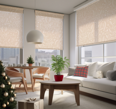 Festive plants beige window cover  - TenStickers