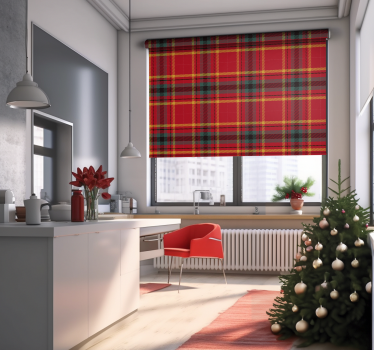 Christmas design red tartan texture window cover  - TenStickers