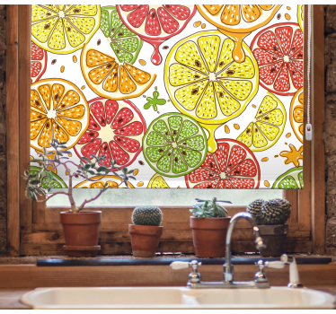 Citrus slice pattern kitchen blind - TenStickers
