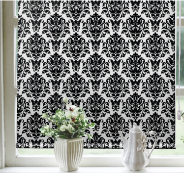 Black and white floral pattern classic blind - TenStickers