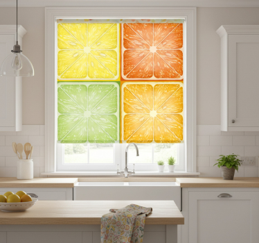 Colorful citrus texture kitchen blind - TenStickers