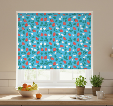 Colorful fruits and flower pattern kitchen blind - TenStickers
