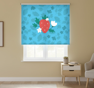Colorful fruits and flower pattern kitchen blind - TenStickers