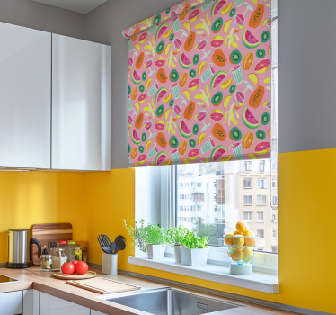 Colorful fruits pattern kitchen blind - TenStickers