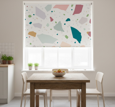 Colorful geometric terrazzo kitchen blind - TenStickers