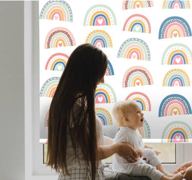 Colorful heart rainbows childrens blind - TenStickers